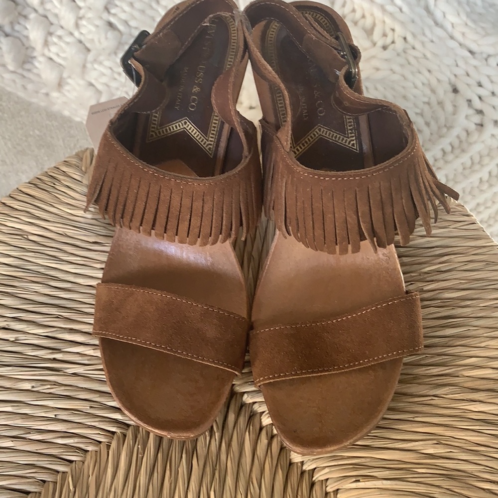Brown Suede sandals with fringe - Picture 12 of 12